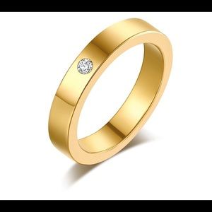 3/$15🔥4mm Gold stainless steel cz ring
